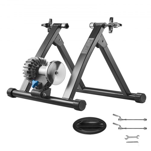 VEVOR Rodillo de Entrenamiento de Líquido para Bicicleta, para Ruedas de 660,4-736,6 mm, Plegable, con Liberación Rápida y Soporte para Rueda Delantera, Carga 150 kg, para Entrenamiento en Casa