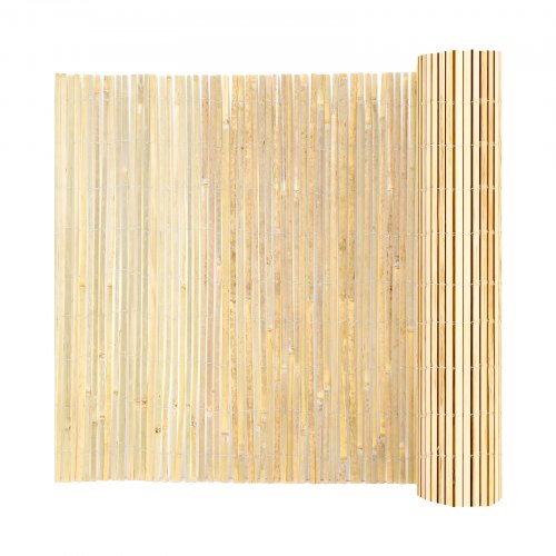 VEVOR Valla de Láminas de Bambú Natural 4 x 1,8 m Pantalla de Privacidad Rollo Protector Decorativo de Bambú para Ocultación en Jardín, Patio Trasero, Balcón, Terraza, Junto a la Piscina