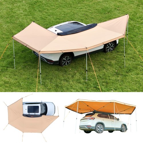 VEVOR Toldo Lateral de 270 Grados, para Vehículo de 12,4 m², Impermeable con Protección UV50+, Incluye Bolsa de Transporte, para Todo Tipo de Clima, para Acampar en SUV, Furgonetas, Camiones