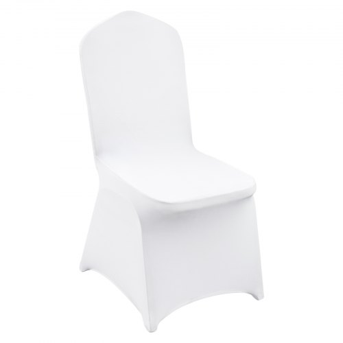 VEVOR Fundas para Sillas Plegables de Spandex Elástico, Funda para Silla Ajustable Universal, Fundas Protectoras Lavables Extraíbles, para Bodas, Vacaciones, Banquetes, Fiestas(30 Piezas Blancas)