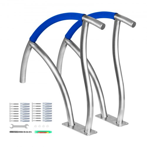 VEVOR Barandilla para Piscina con Placa Base Acero Inoxidable Baranda de Piscina 76,2 x 76,2 cm Pasamanos Fácil Montaje con Cubierta de Nilón para Piscina Sauna Parque Acuático Interior y Exterior