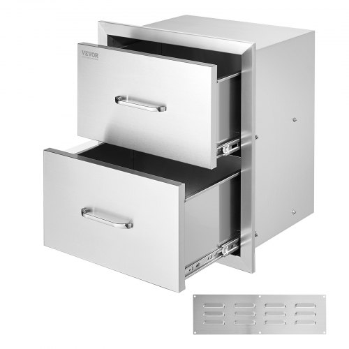 VEVOR Cajón de cocina para exteriores acero inoxidable 45.72x38.1cm asa cromada