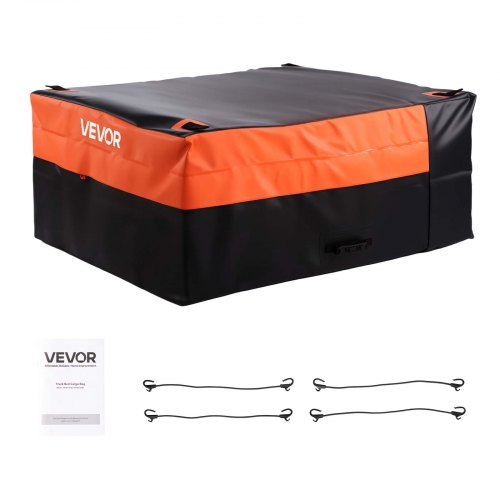 VEVOR Bolsa de Carga para Caja de Camioneta, Impermeable, PVC 840D, Resistente, con 4 Cuerdas Elásticas y Ganchos, Compatible con Una Variedad de SUV y Camionetas, 1300 x 1020 x 555 mm, Negro