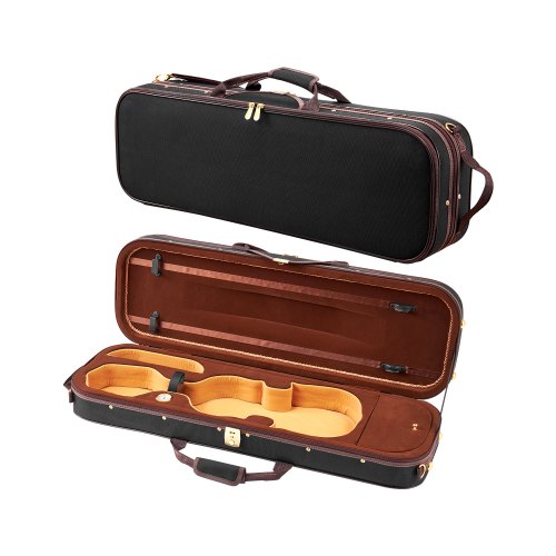 VEVOR Estuche para Violín 4/4 de Tamaño Completo, Estuche para Violín Rectangular de 790 x 255 x 150 mm de Nailon con Higrómetro Integrado, Forro de Felpa, Correas Dobles para el Hombro, Negro
