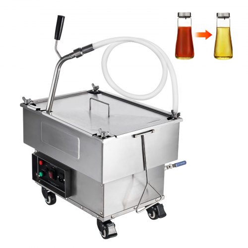 VEVOR Filtro de freidora móvil capacidad del tanque de aceite de 18L sistema de filtración de aceite con velocidad de filtración de aceite de 10 L/min sistema de filtro de aceite con ruedas giratorias
