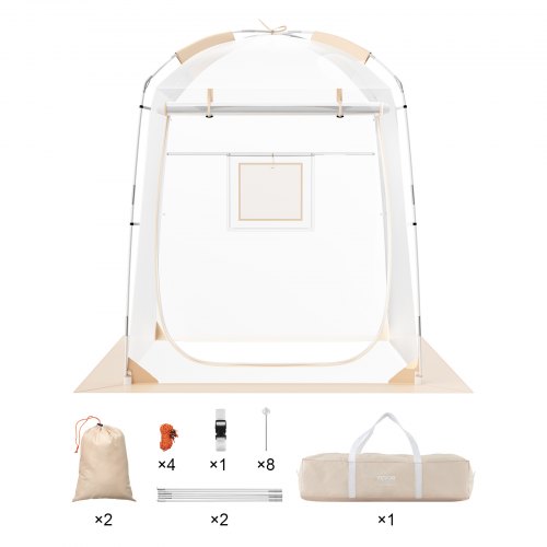 VEVOR Tienda de Campaña Deportiva 1 Persona 1,27x1,27 m Refugio Instantáneo Resistente a la Intemperie Transparente con Burbujas Refugio con Dosel Climático para Fútbol, Sóftbol, Eventos Deportivos