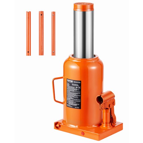 VEVOR Gato Hidráulico de Botella 50 T Manual Gato de Botella Soldado Rango de Elevación de 280-440 mm Mango Largo de 3 Secciones para Automóviles, Reparación de Automóviles, Ingeniería Industrial