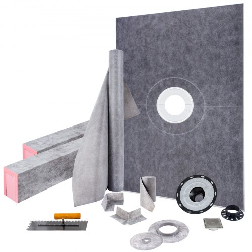 VEVOR Impermeabilización Kit Ducha Plato Ducha 90x150cm con Desagüe Central PVC