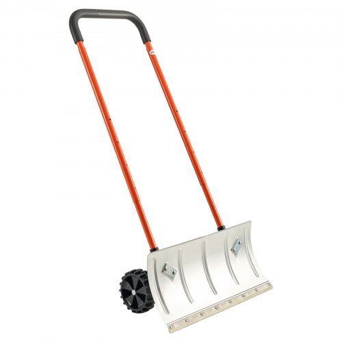 VEVOR Pala Quitanieves de 61 cm con Ruedas, Hoja Angular Bidireccional y Mango Ajustable de 90°, Pala de Metal para Invierno, Herramienta Portátil para Quitar Nieve en Carreteras y Jardines