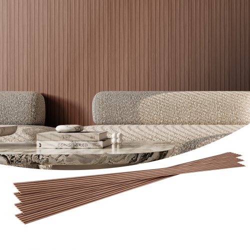 VEVOR Paneles Acústicos de Listones de Madera Sintética con Acento WPC para Paredes Interiores Modernas, para una Decoración Elegante y Reducción de Ruido, Roble Gris, 2450 x 166 x 9 mm, 8 uds