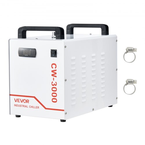 VEVOR Enfriador de Agua Industrial Caudal Máximo de 2,64 GPM Sistema de Enfriamiento de Enfriador de Agua con Tanque de 7 L con Ventilador de Alta Velocidad para Máquina de Grabado y Corte Láser 65 W