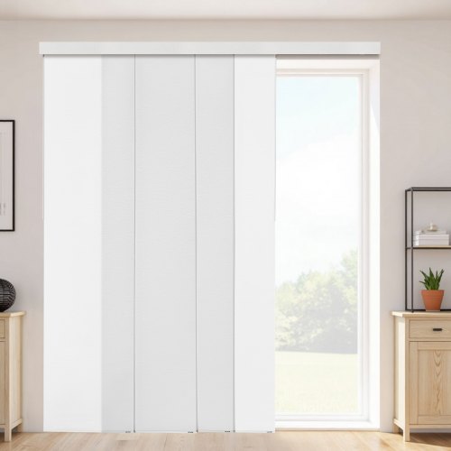 VEVOR Persianas de Panel Riel Extensible Ancho de 116-218 cm Paneles Recortables Alto de 243 cm Verticales para Puertas Correderas, Puertas de Patio, Separadores de Ambientes, Ventanas, Blanco