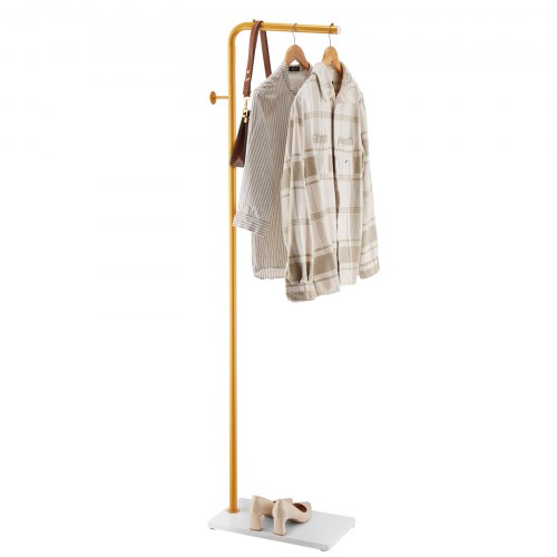 VEVOR Perchero de Pie con Base de Cuarzo y 3 Ganchos Redondos, en Forma 7, Ideal para Entrada, Dormitorio y Sala de Estar, Elegante Perchero para Abrigos, Sombreros y Bolsos, 450 x 250 x 1700 mm