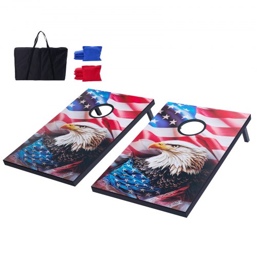 VEVOR Juego de Cornhole, Tablero de Lanzamiento Portátil de Madera MDF, Ideal para Adultos a Jugar en Interiores y Exteriores, con 8 Bolsas de Frijoles y Estuche de Transporte, 900 x 600 x 39 mm