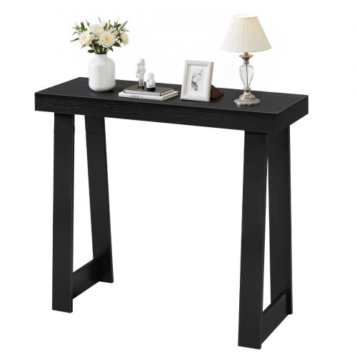 VEVOR Mesa Consola, Mesa Auxiliar Rectangular Detrás del Sofá, 91,5 x 30,5 x 81 cm, Fabricada en Tablero Multicapa, para Recibidor, Dormitorio, Sala de Estar o Vestíbulo, Diseño Moderno, Negro