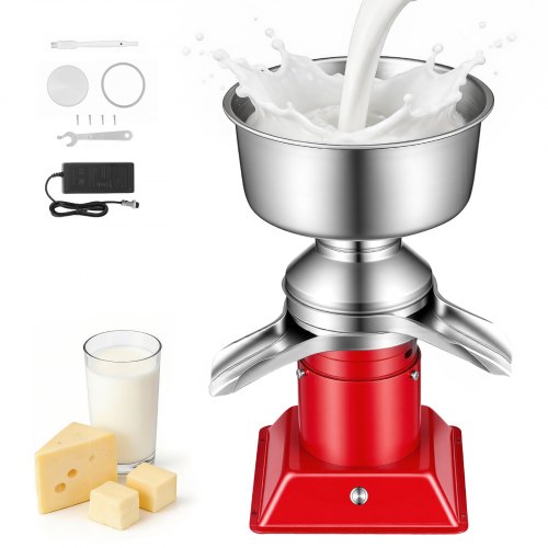 VEVOR Separador Centrífugo de Crema de Leche Eléctrico Salida de 60 L/h, 10.500rpm, Máquina Separadora de Leche de Acero Inoxidable 304, Recipiente de 4,5 L para Leche de Cabra, Vaca, 40 W 100-240 V