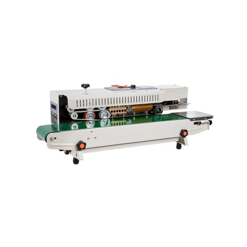 VEVOR Selladora de Bolsas Continua con Función de Inflado Ancho de Sellado de 6-12 mm, Selladora de Banda Horizontal con Control de Temperatura Digital para Películas de Plástico de 0,02-0,8 mm