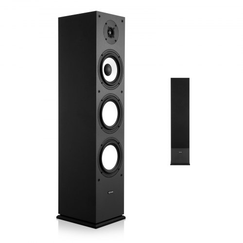 VEVOR Pasivo Altavoz de Suelo de 2 Vías, con Tweeter de 2,54 cm y Woofer de 16,51 cm, Potencia Máxima de 200 W, Respuesta de Frecuencia de 70 Hz a 20 kHz, Carcasa Robusta de MDF, para Audio Doméstico