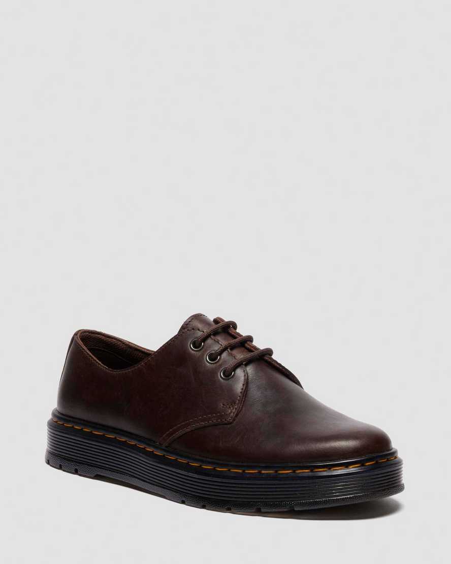 Dr. Martens Brookline Lo Crazy Horse Leder Schuhe in Braun, Größe: 47