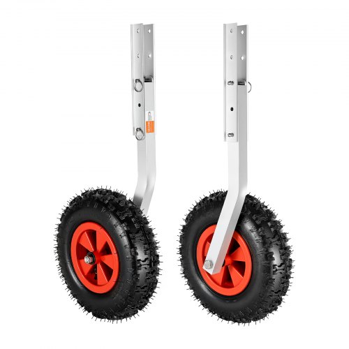 VEVOR Boat Launching Wheels, 226.8 kg Load Capacity, 304.8 mm Aluminium Alloy Transom Wheel with Inflatable Rubber Tires, Folding Launch Wheels with 4 Quick Release Pin, Fit 4m Inflatable Fishing Boat
