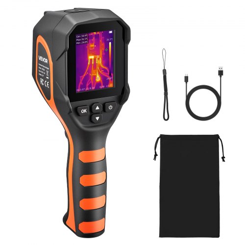 VEVOR Thermal Camera, 320 x 240 TISR Super Resolution, Thermal Imaging Camera with 2MP Visual Camera, 256 x 192 IR Resolution, 25 HZ Refresh Rate, -4°F to 1022°F, 4 Image Modes & 6 Color Palettes