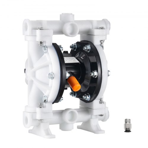 VEVOR Air Operated Double Diaphragm Pump, 17 L/min Max, Standard Inlet & Outlet Air Pneumatic Waste Oil Transfer Pump, Polypropylene Body, Dual Diaphragms, for Diesel, Grease, Kerosene, Gasoline
