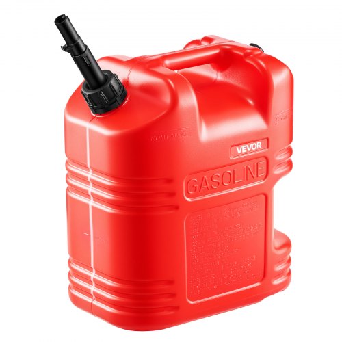 VEVOR Fuel Container, 19 L, Gas Tank with Spout & Clear Scale, 15 L/min Max Flow Rate, Secure & Leak-proof, Portable Flat Fluid Container for Most Cars Motorcycle ATV UTV, Red, 1 Pack