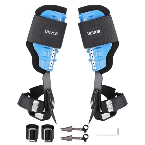 VEVOR Tree Climbing Spikes, Height-Adjustable Tree Climbing Gear with Straps & Padding Cushion, 159 kg Load Capacity, Heavy Duty Steel Climb Spurs Arborist Equipment for Fruit Picking Hunting