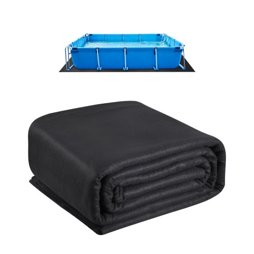 VEVOR Rectangle Pool Liner Pad, 16 x 32 ft Pool Liner Pad for Above Ground Swimming Pools, Extra-Thick Pool Mat, Prevents Punctures, Recycled Geotextile Material Underlayment Pad, Extend Liner Life