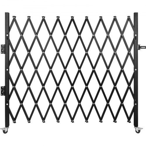 VEVOR Single Folding Security Gate,216 × 214 cm(W × H) Folding Door Gate, Steel Accordion Security Gate, Flexible Expanding Security Gate, 360° Rolling Barricade Gate, Scissor Gate/Door with Padlock