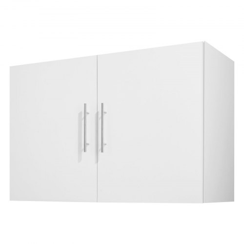 VEVOR Laundry Room Wall Cabinet, 2-Tier Wall Mounted Hanging Cabinet with Adjustable Shelf, Cupboard Storage with 2 Doors, for Kitchen, Bathroom, Laundry, 40.6 x 91.4 x 61 cm (D x W x H), White