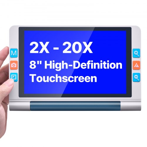 VEVOR Portable Digital Magnifier, 203mm Touchscreen Electronic Video Magnifier for Low Version, 2X - 20X Electronic Reading Aid with 13MP Auto-Focus HD Lens, 26 Color Mode, HDMI Output & 16GB Storage