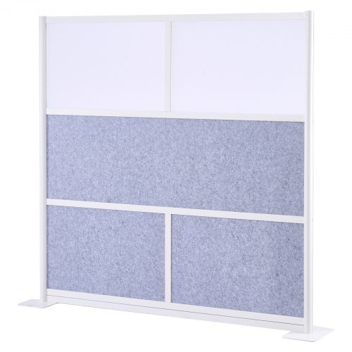 VEVOR Office Divider Privacy Partition, 1-Pack, 1778 x 1778 mm Modular Wall Room Divider, PET Workstation Cubicle Partition with Frosted Windows, Freestanding Privacy Panel for Office Library