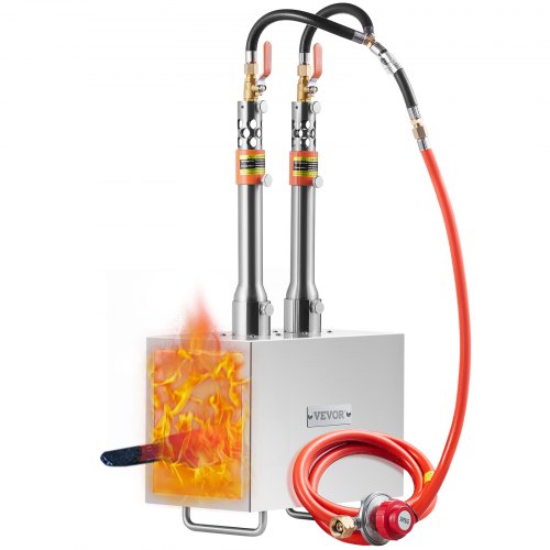 VEVOR Portable Propane Forge, 2 Burner Farrier Forge, 2600℉ Tool and Knife Making Blacksmithing Gas Forge, Large Capacity Square Stainless Steel Gas Forging Tools and Equipment for Metal Forging