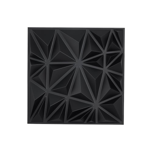 VEVOR 3D Wall Panels, 33-Pack 11.81 x 11.81 in PVC Modern Art Minimalist Diamond Tiles, 2.97㎡ Coverage Accent Wall Panel, Interior Home Decor for Ceiling, Bedroom, Living & Gaming Room, Matte Black