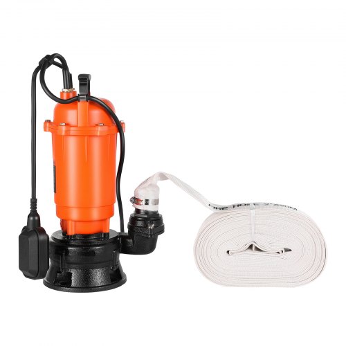 VEVOR 1500W Submersible Trash Pump, 22800 L/H, Cast Iron Submersible Sump Sewage Pump with Automatic Float Switch, 18M Max Lift, Draining Dirty Clean Water, for Pools, Garden, Pond, Flooded Areas