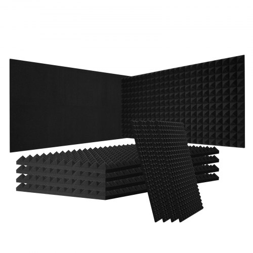 VEVOR Acoustic Foam Panels, 4 Pack 48 x 24 x 2 inches, Pyramid Designed Soundproof Wall Panels,Fire-Resistant Acoustic Panels,Sound Dampening Absorbing Panels for Studio Wall and Ceiling,Black