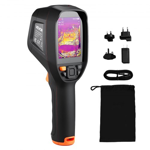 VEVOR Pro Thermal Imaging Camera, Upgraded 512 x 384 TISR Super Resolution, 3.45" LCD Infrared Thermal Imager with 2MP Visual Camera, 25HZ Refresh Rate, -20℃ to 550℃, 4 Image Modes & 7 Color Palettes