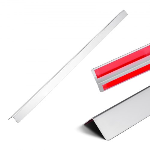 VEVOR Stainless Steel Wall Corner Protector, 38 x 38 x 1217 mm, 10 Pack Metal Corner Guards, 304 Stainless Steel Edge Trim 90-Degree Angle for Home,Office,Commercial Wall Protection, with 3m Tape