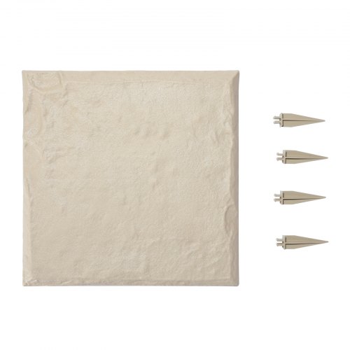 VEVOR Garden Stepping Stones, 4Pcs 39.5x39.5 cm, Decorative Stepping Stones with Stakes, Weather-Resistant Plastic Pathway Pavers, Smooth Surface, Outdoor Walkway for Lawn Patio Landscape, Beige