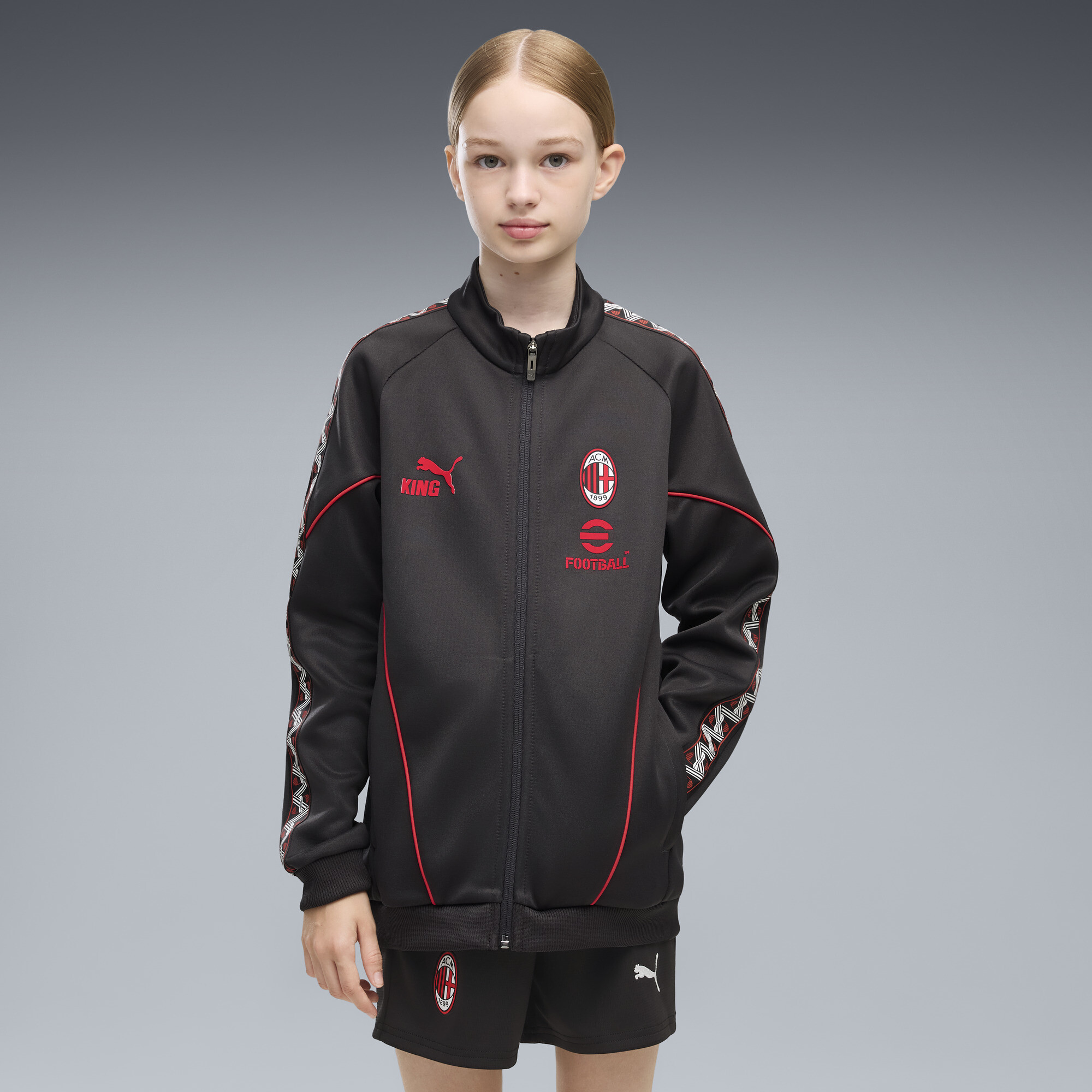 PUMA AC Milan KING Anthem Slim Jacke Teenager, Accessoires, Grau, 5-6Y