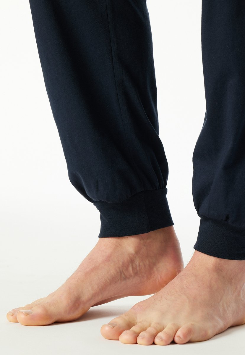 Schlafanzug lang Bündchen rotbraun gemustert - Comfort Nightwear 48