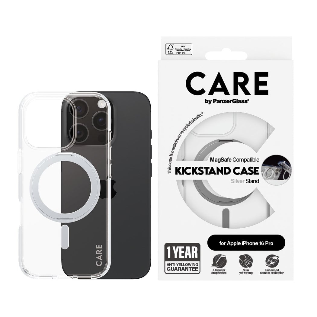 PanzerGlass CARE Feature Silver Kickstand MagSAFE iPhone 16 Pro