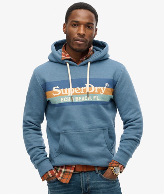 Superdry Herren Vintage Venue Hoodie Hellblau - Größe: M