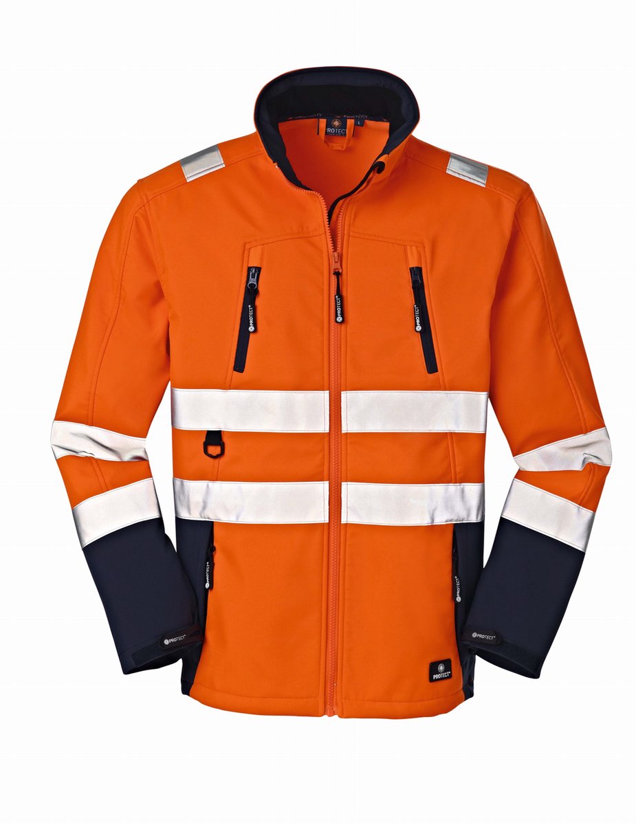 Texxor JackePittsburgh, Softshellleuchtorange/navy, Gr. 2XL