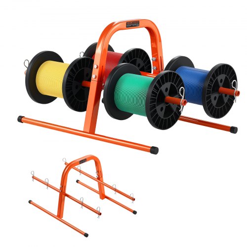VEVOR trådrullställ, 45 kg / 100 lbs kapacitet, smart handhållen caddie, kraftig ståltrådshållare för upp till 8 spolar, MAX 240 mm / 9,45 tum diameter, enkel lyftdesign för elektrisk industriell och detaljhandelsbruk