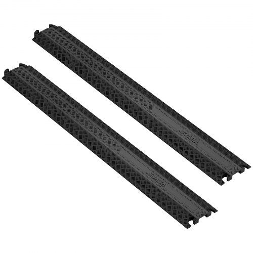 VEVOR 2 st. kabelskyddsramp 100x13x2 cm, 907 kg/axel lastkapacitet, kraftig kabelslangsramp, golvkabelskydd för områden med hög trafik inomhus utomhus hemmakontor lager skola