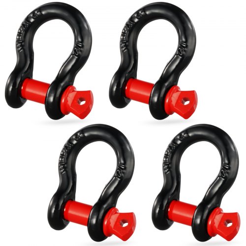 VEVOR 4-pack 1/2" D-ringschackel med 5/8" skruvstift 17637 lbs brottstyrka
