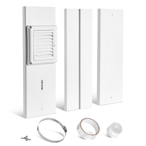 VEVOR torktumlare ventilationsfönstersats, passar 101,6 mm avgasslangar, justerbar längd för anpassning av skjutbara fönster med olika höjder, robusta PVC- och PP-material, dubbla skydd och flerskiktstätning