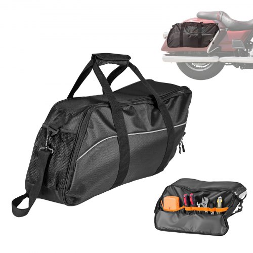 VEVOR Motorcykel Sadelväska Innerväska, 18 L Insatsförvaring Resebagageväska Organizer, Kompatibel med Harley Davidson 1993-2022 Touring Road/Street Glide/Electra Glide/Road King Sadelväska, Svart